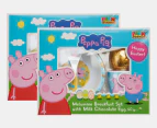 2 x Peppa Pig Melamine Breakfast Set w/ Milk Chocolate Egg 40g