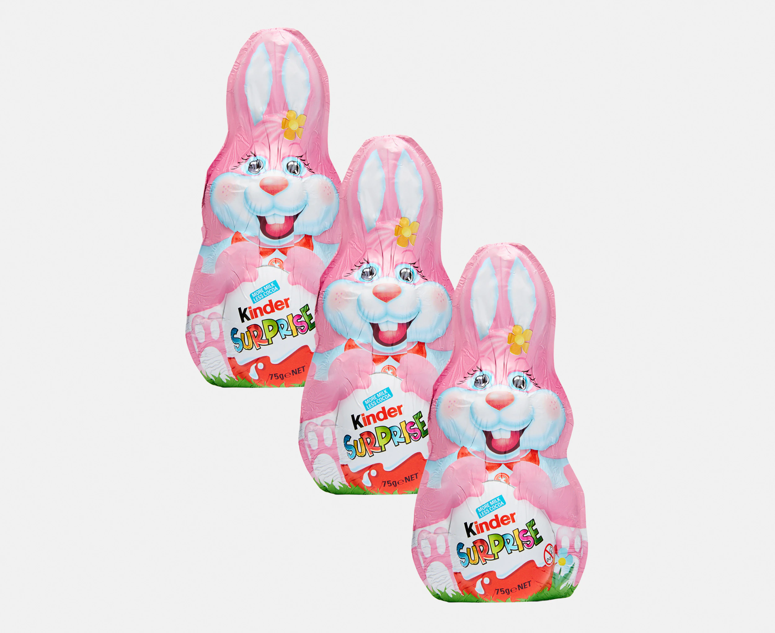 3 x Kinder Surprise Bunny Pink 75g