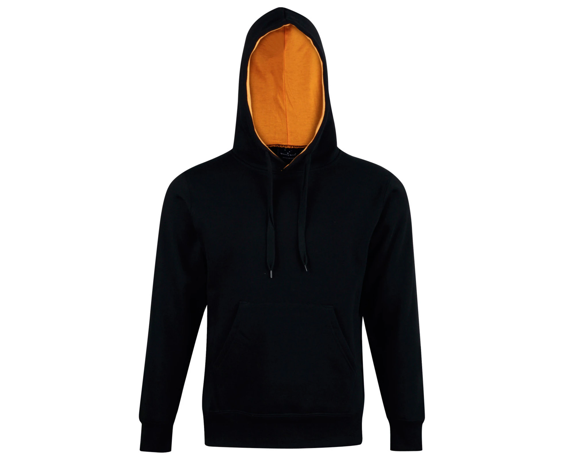 PRIMAL | Unisex Fleecy Contrast Lining Hoodie Jumpers - Black+Gold