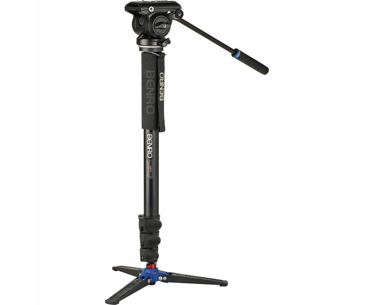 Benro A48FD Aluminium Monopod VT2 3-Leg Base S4PRO Head w/ Flip Lock 66cm