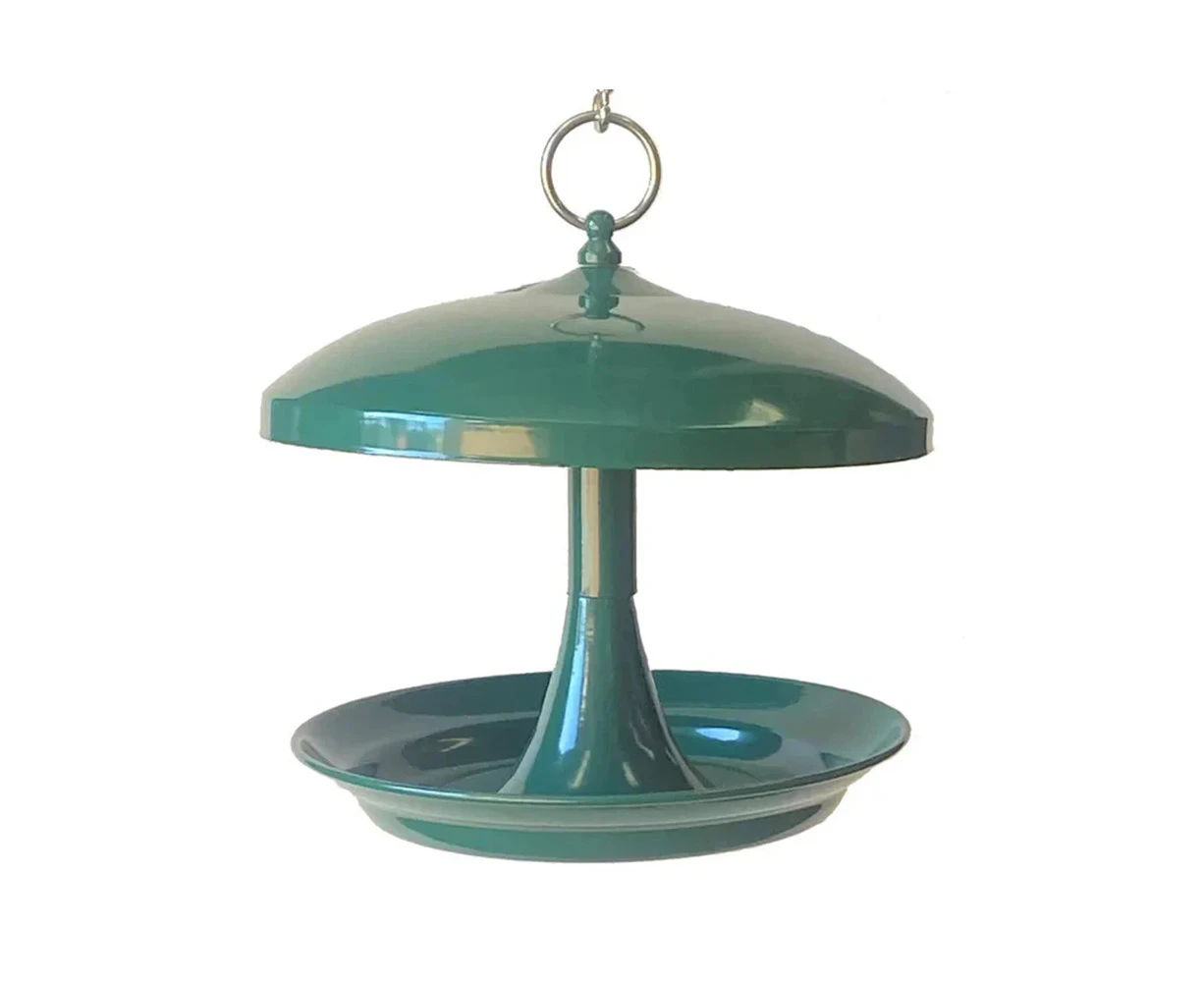 Percell Metal Outdoor Bird Feeder Green B1602