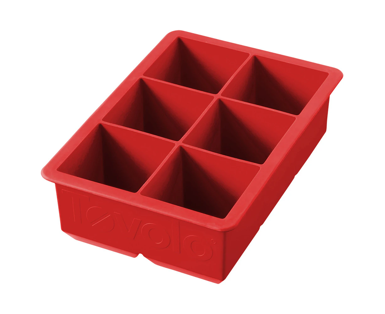 Tovolo Silicone King Cube Ice Tray Cubes Mould Kitchen Barware Apple Red