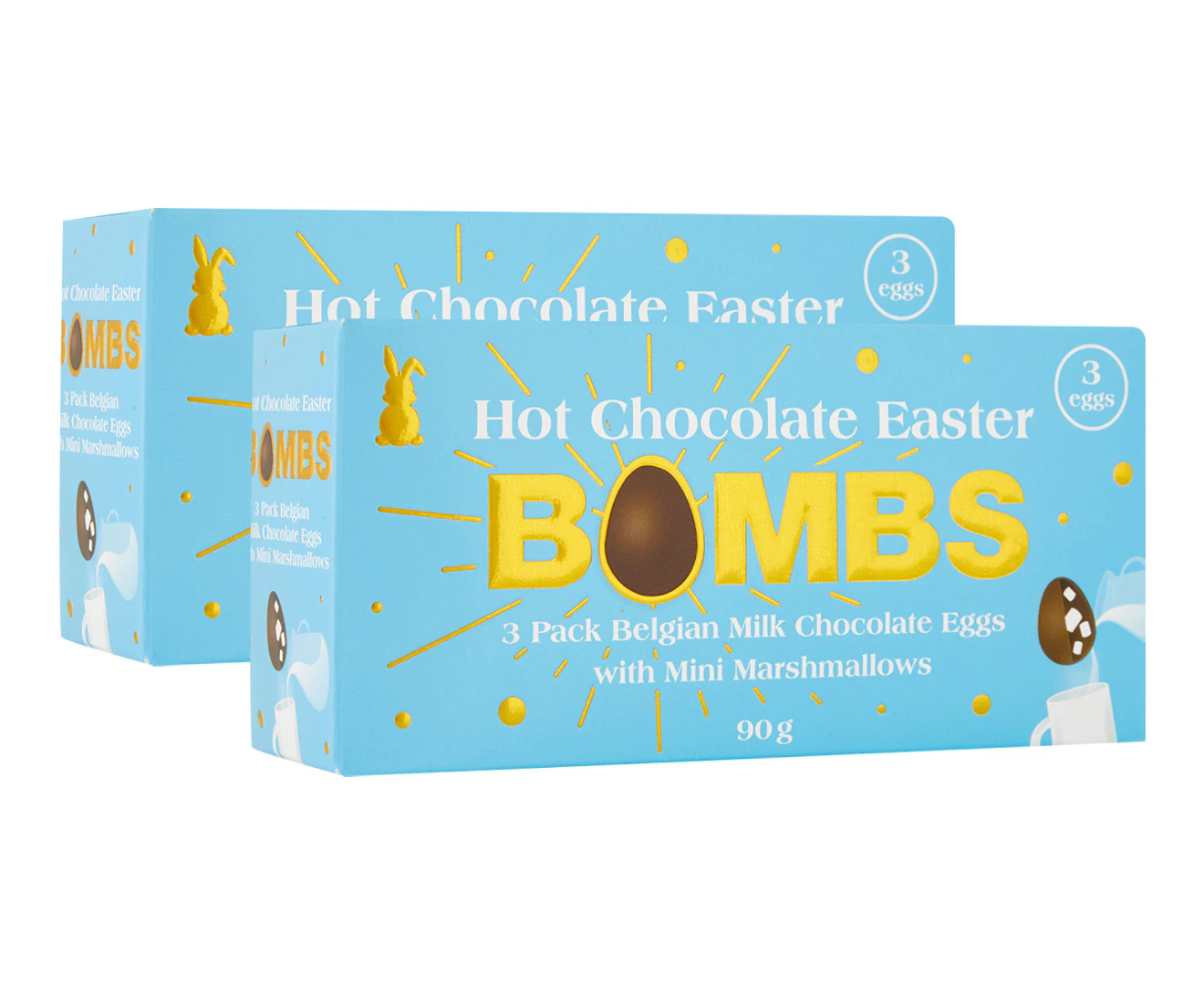 2 x 3pk Hot Chocolate Easter Bombs 90g