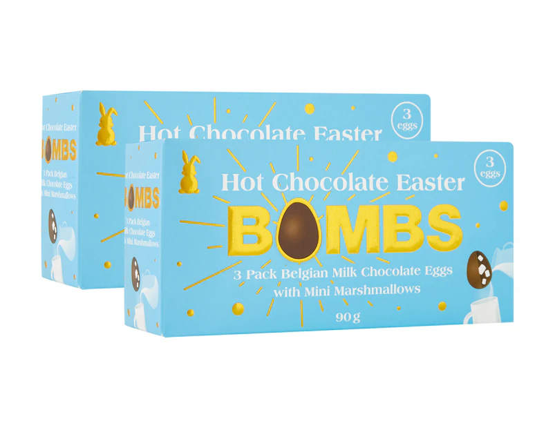 2 x 3pk Hot Chocolate Easter Bombs 90g