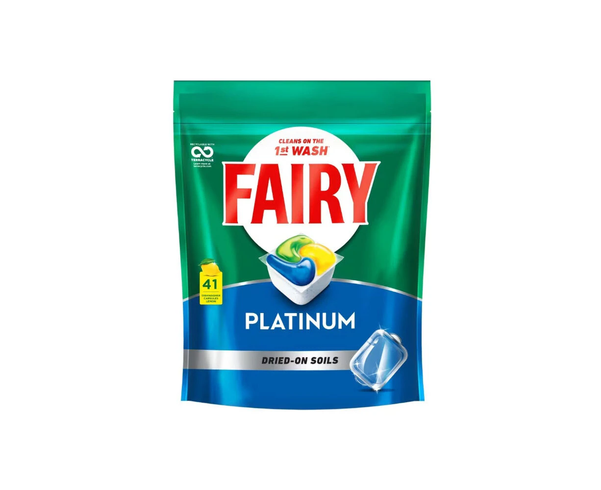 41pc Fairy Platinum All In One Dishwasher Cleaner Capsules/Tablets Pods Lemon