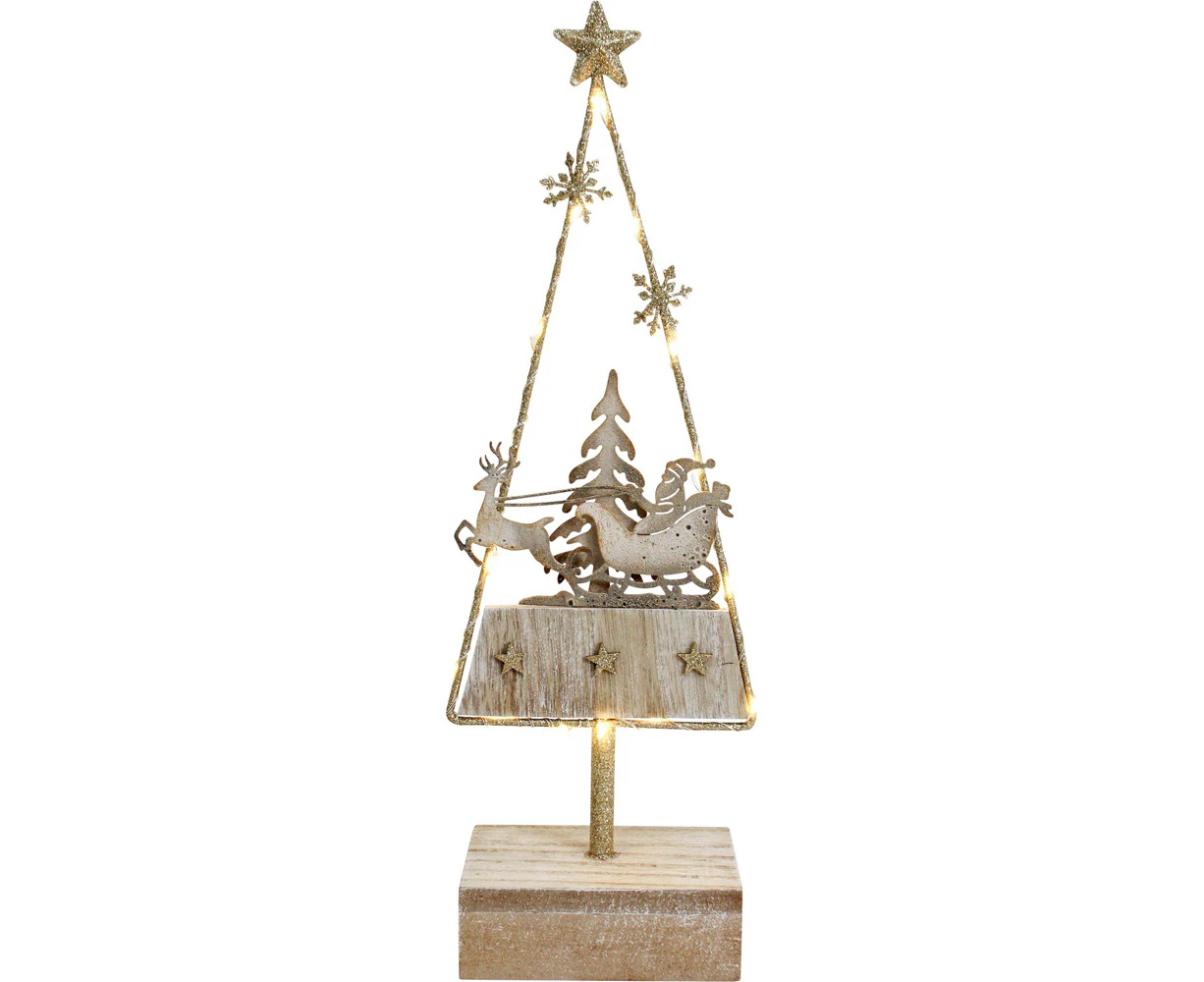 LVD Metal LED Santa Xmas Tree Home/Living Room/Table Display Decor 35x12cm