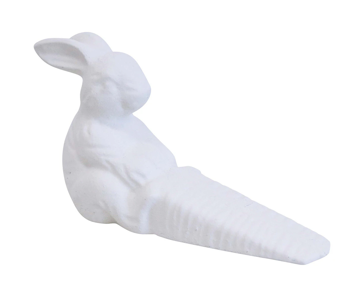 LVD Iron Doorstop Rabbit Home/Room Floor Decor Door Stopper 15.5x9cm White