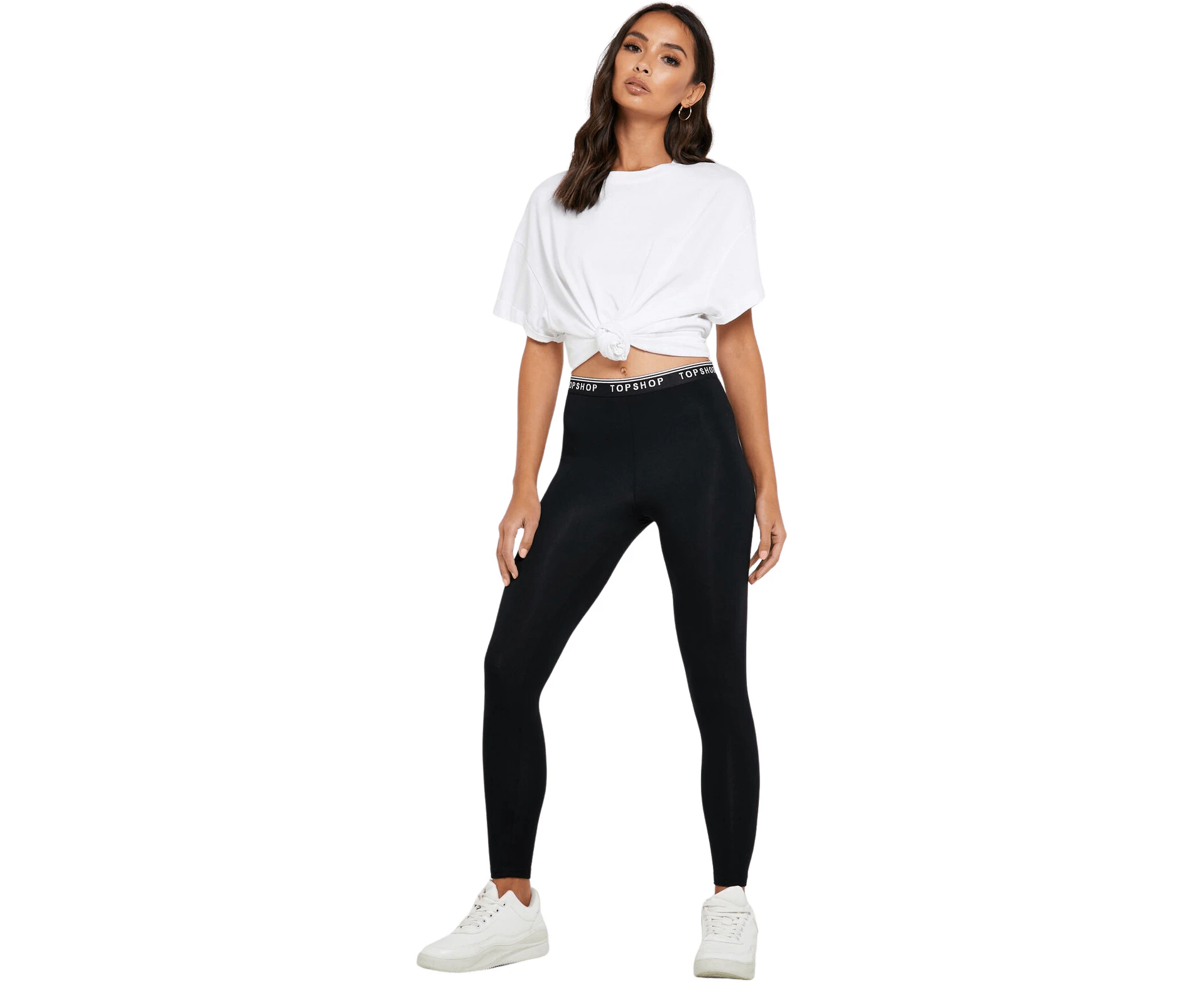 Topshop Women's Petite Logo Leggings - Black