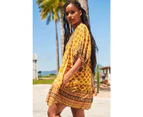 JAASE Sun Beam Print Alice Mini Dress - Mustard Yellow