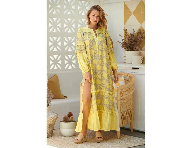 JAASE Yellow Brighton Print Finn Maxi Dress