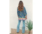 JAASE Posy Print Kellie Long Sleeve Blouse - Blue