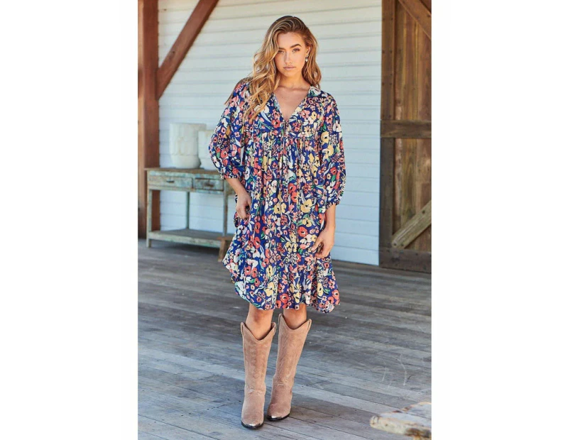 JAASE PLUS Carnation Print French Mini Dress