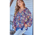 JAASE Carnation Print Rue Top