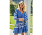 JAASE PLUS Eshana Blue Print Payson Mini Dress