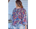 JAASE Carnation Print Rue Top