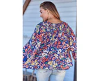 JAASE Carnation Print Rue Top