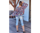 JAASE Carnation Print Rue Top