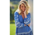 JAASE PLUS Eshana Blue Print Payson Mini Dress