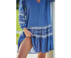 JAASE PLUS Eshana Blue Print Payson Mini Dress