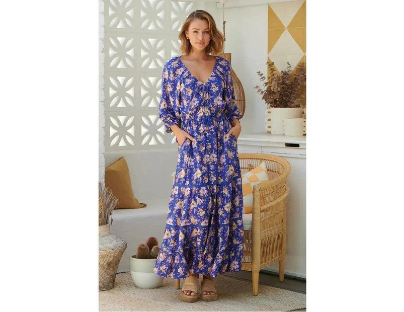 JAASE Delfina Print Hailee Maxi Dress - Blue