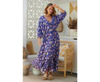 JAASE Delfina Print Hailee Maxi Dress - Blue