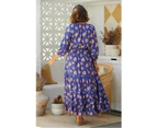 JAASE Delfina Print Hailee Maxi Dress - Blue