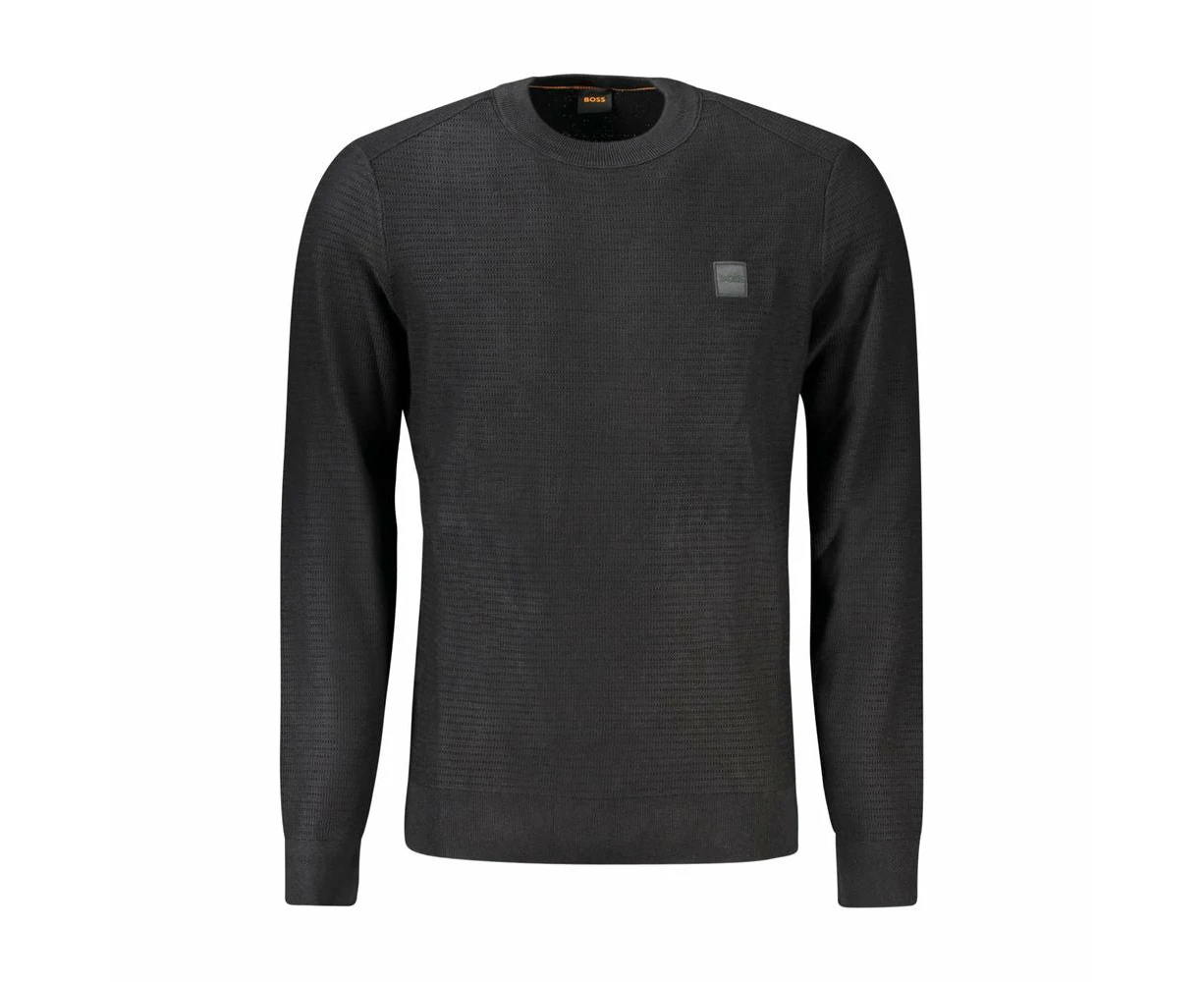 Hugo Boss Black Cotton Men Sweater