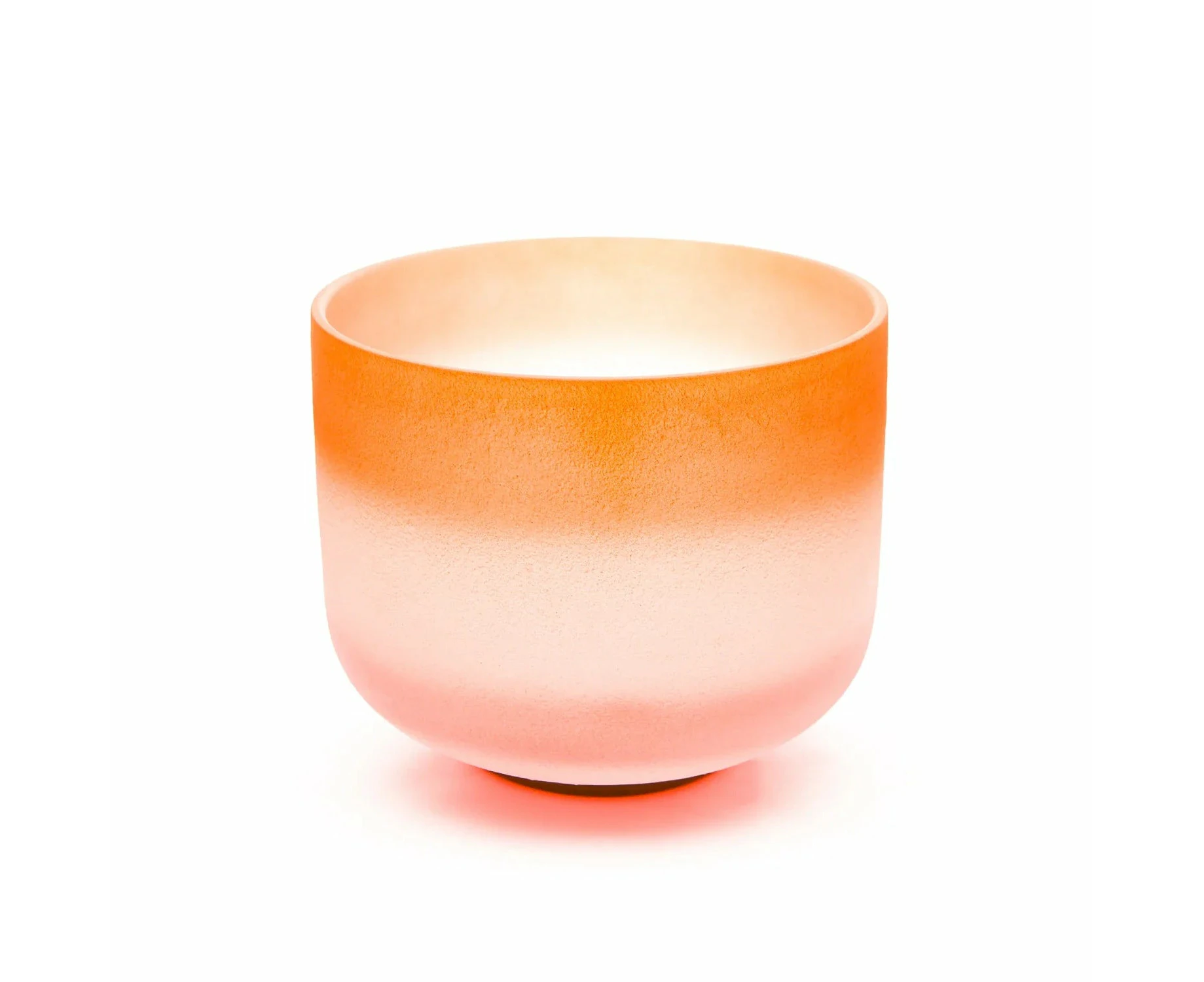 8 Inch Navel Chakra d Note Orange Coloured Quartz Crystal Singing Bowl For Sound Healing With Free Mallet