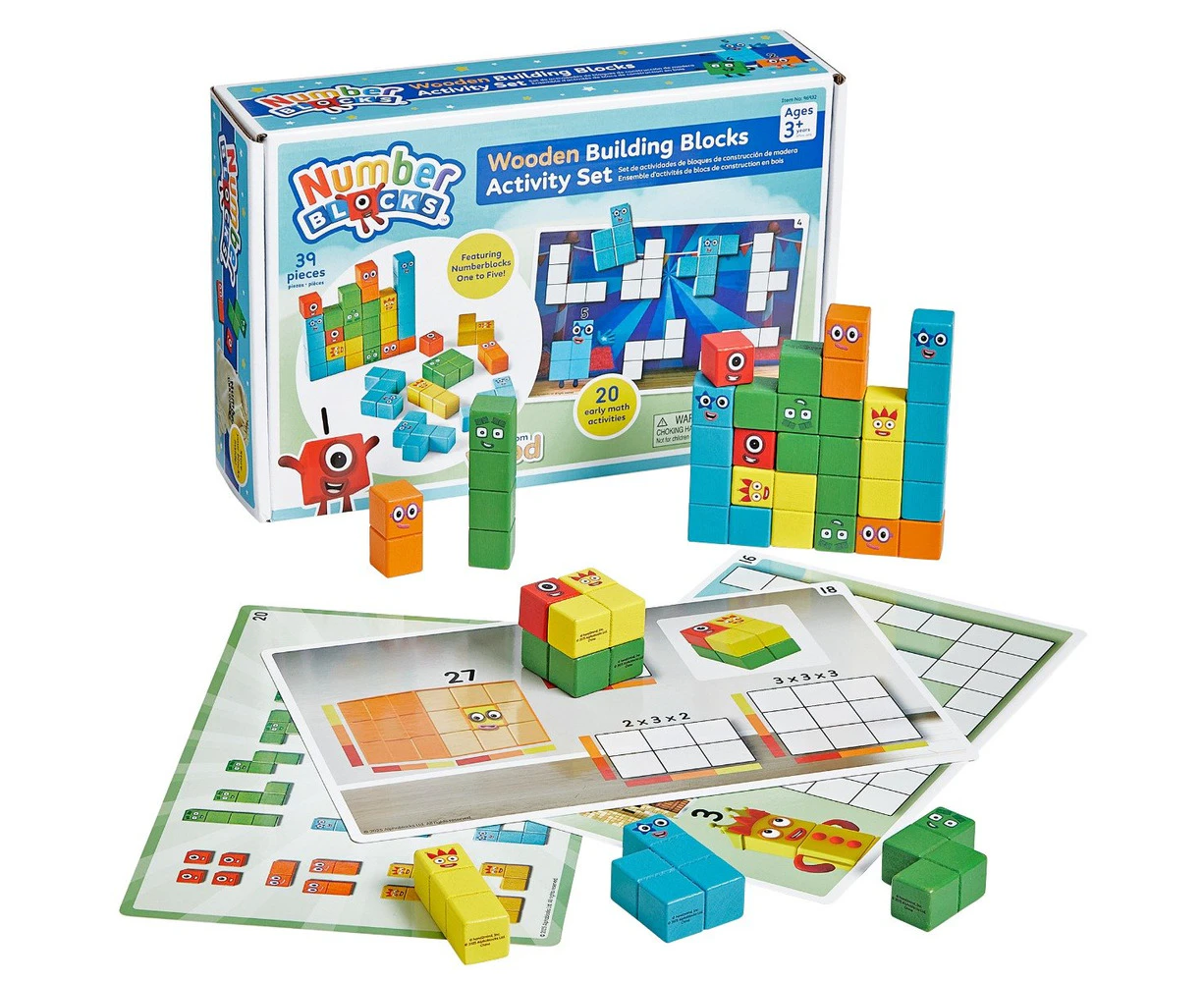 Numberblocks One to Five Wooden Building Blocks 39pc Activity Set