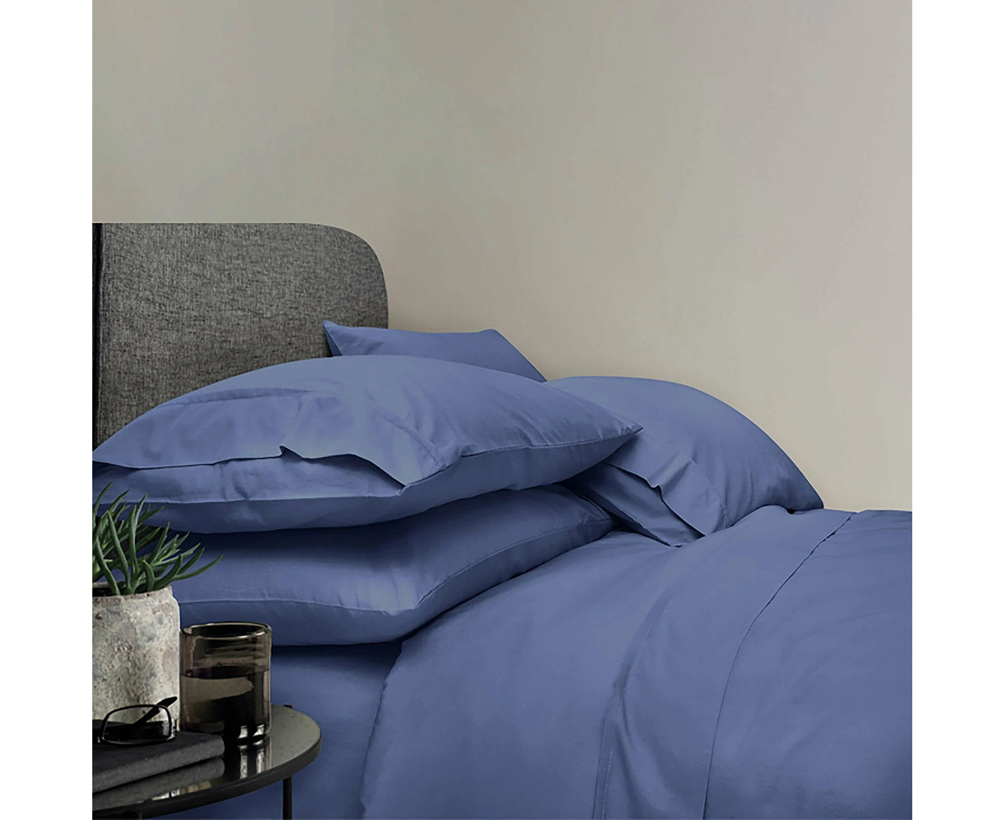 Bedding King 600TC Pure Cotton Sheet Set Plain - Waikawa Gray