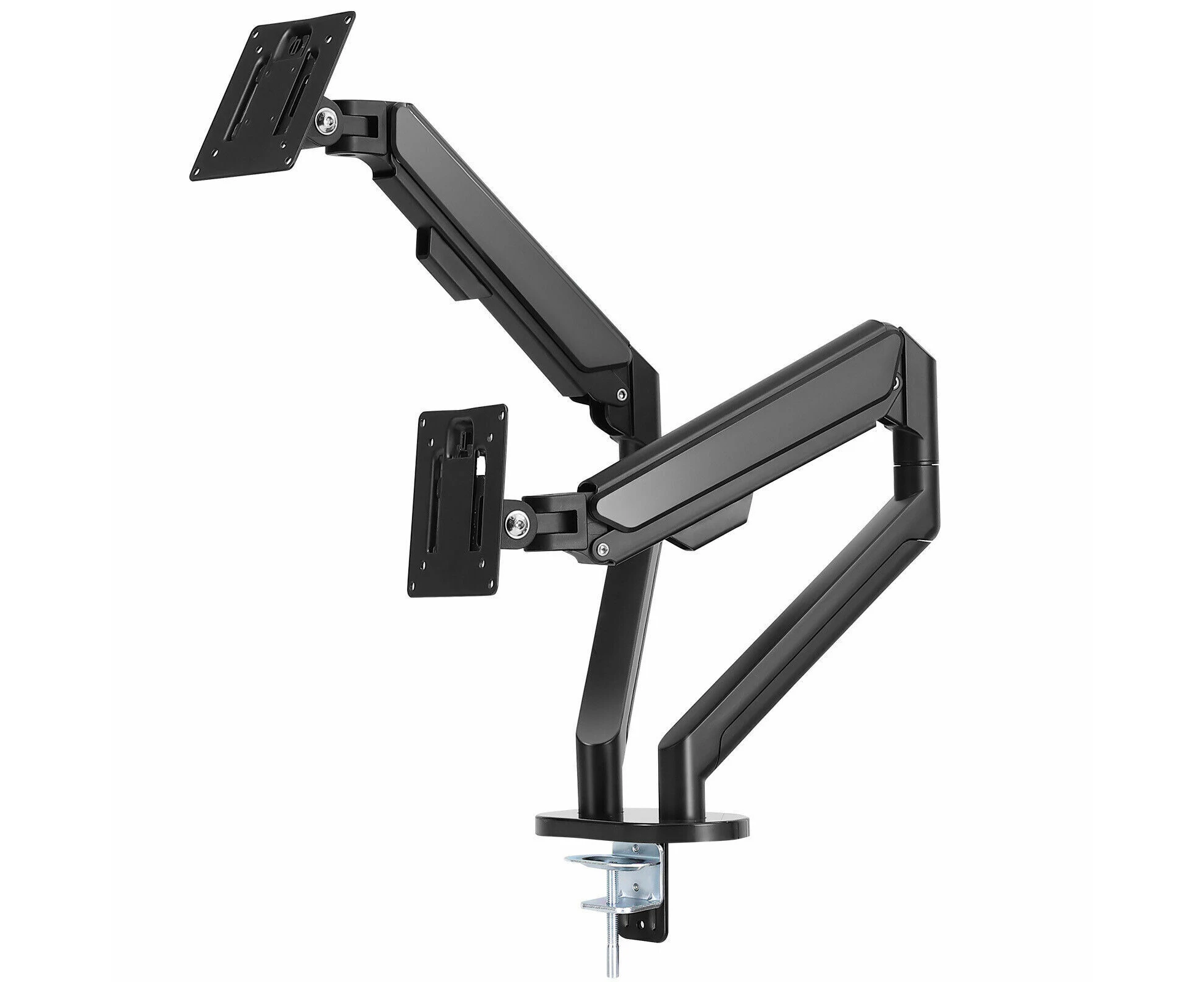 Monitor Dual Arm Stand Steel Display Desk Mount Bracket Screen Holder up to 35''