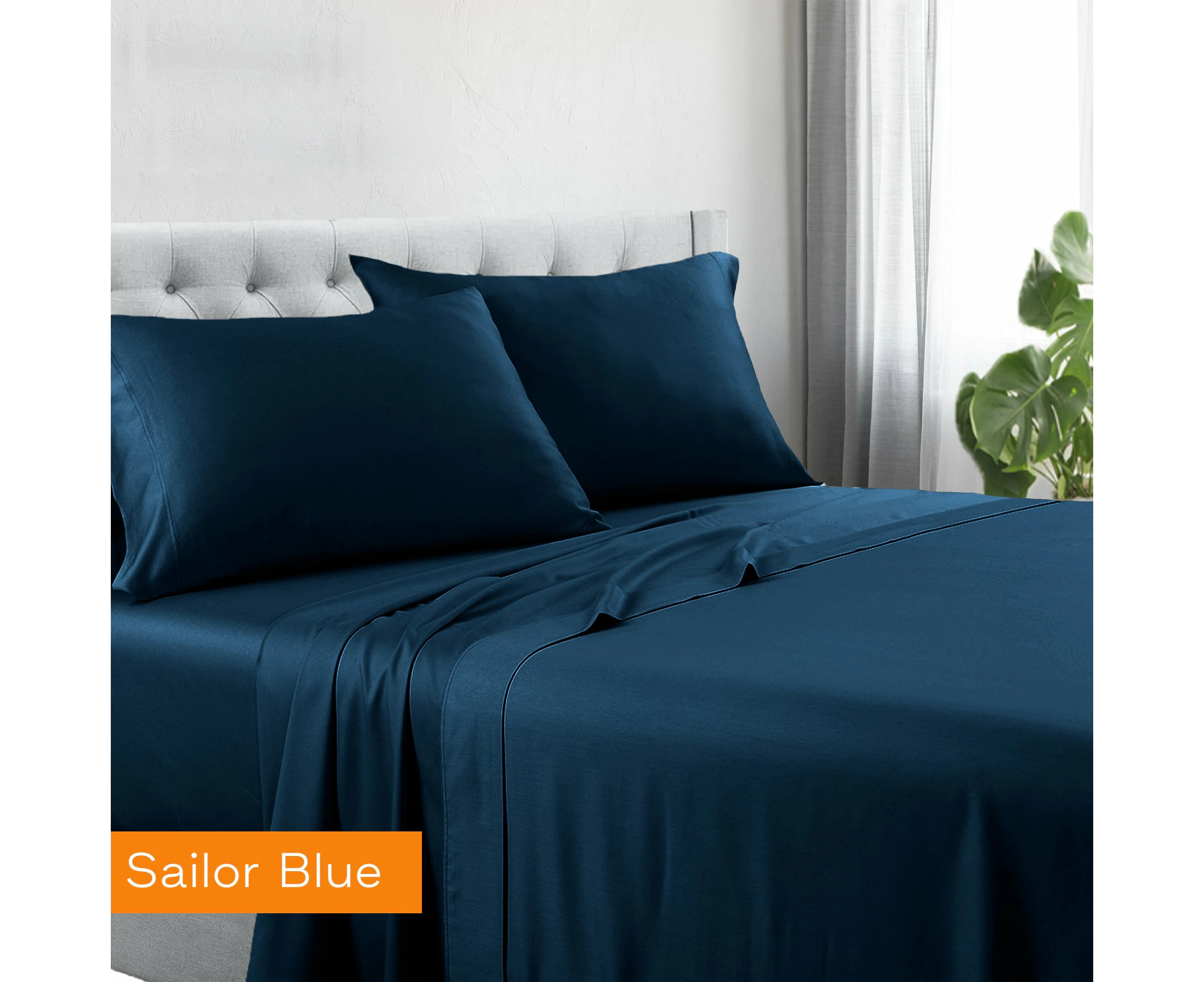 Somerset 1200tc Hotel Quality Soft Cotton Rich Sheet Sets Pillowcases Silky Touch All Size Sailor Blue