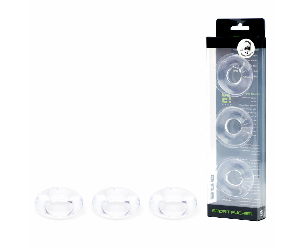 Sport Fucker Chubby Cockring Pack Of 3 Clear