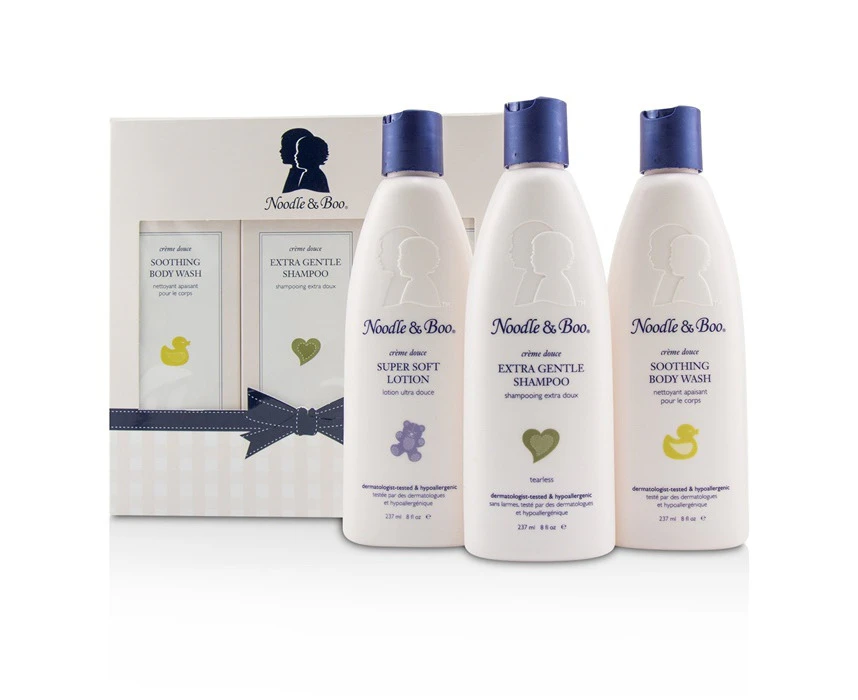 Noodle & Boo Starter Gift Set: Extra Gentle Shampoo 237ml/8oz + Soothing Body Wash 237ml/8oz + Super Soft Lotion 237ml/8oz 3pc