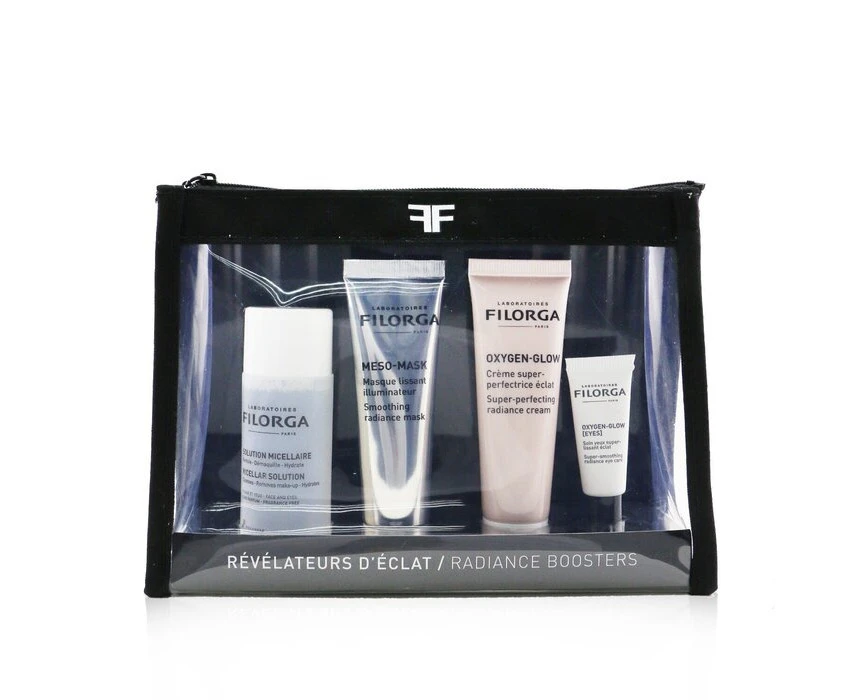 Filorga Radiance Boosters Set: Micellar Solution 50ml + MesoMask 30ml + OxygenGlow Cream 30ml + OxygenGlow Eye Cream 4ml 4pcs