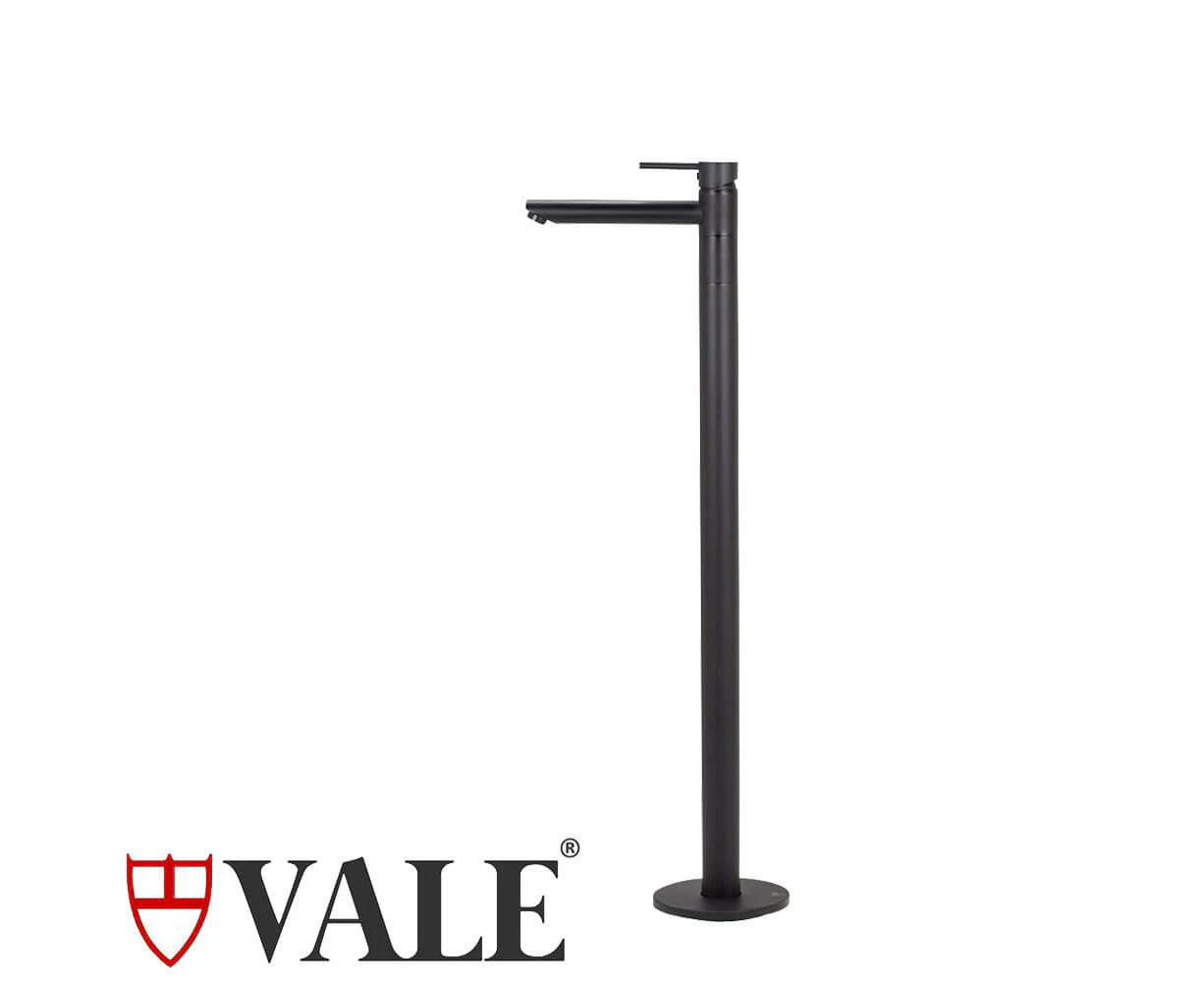 VALE Molla Floor Standing Bath Mixer with Swivel Spout - Matte Black