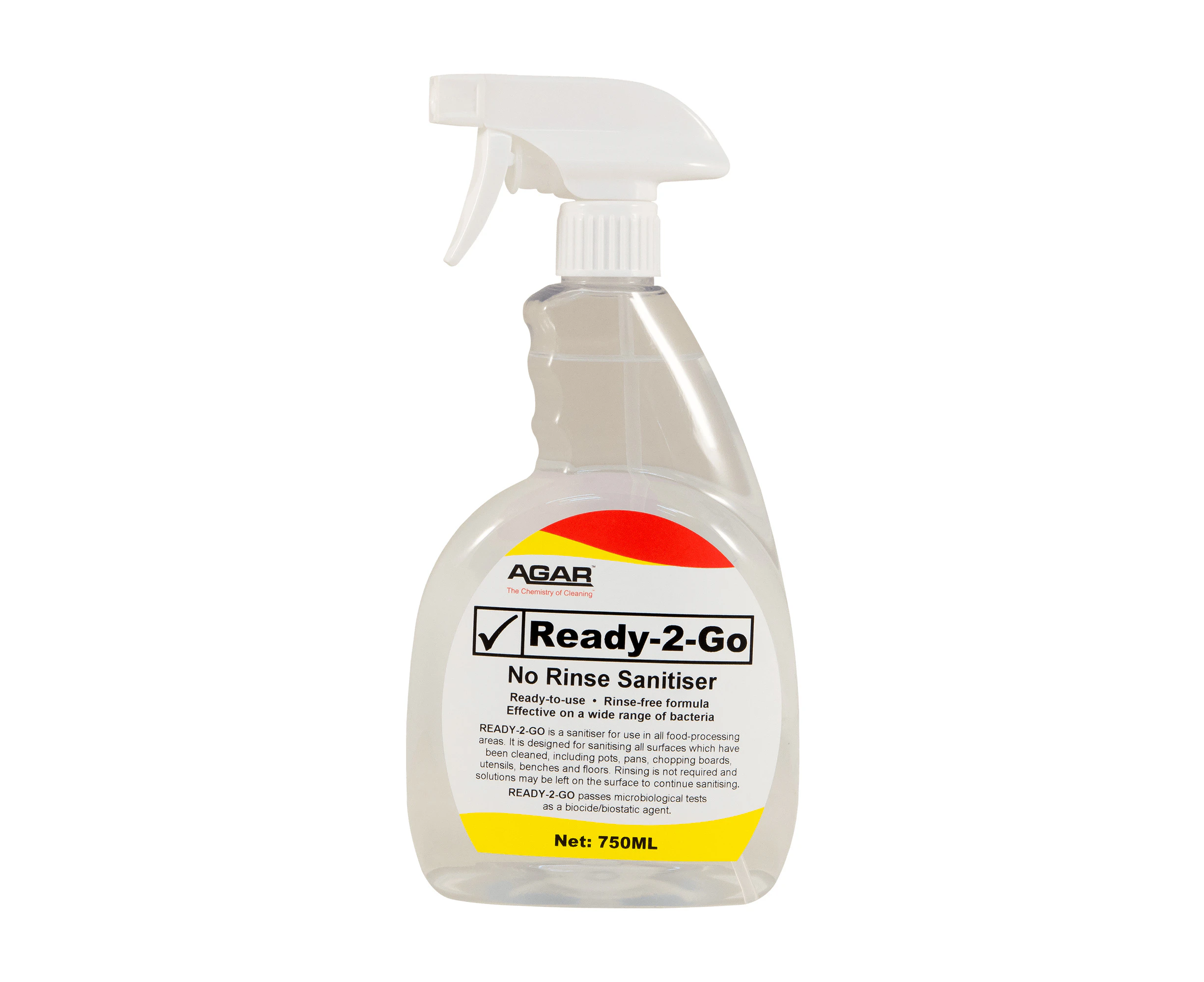 750ml Agar Ready-2-Go rinse free and food safe sanitiser