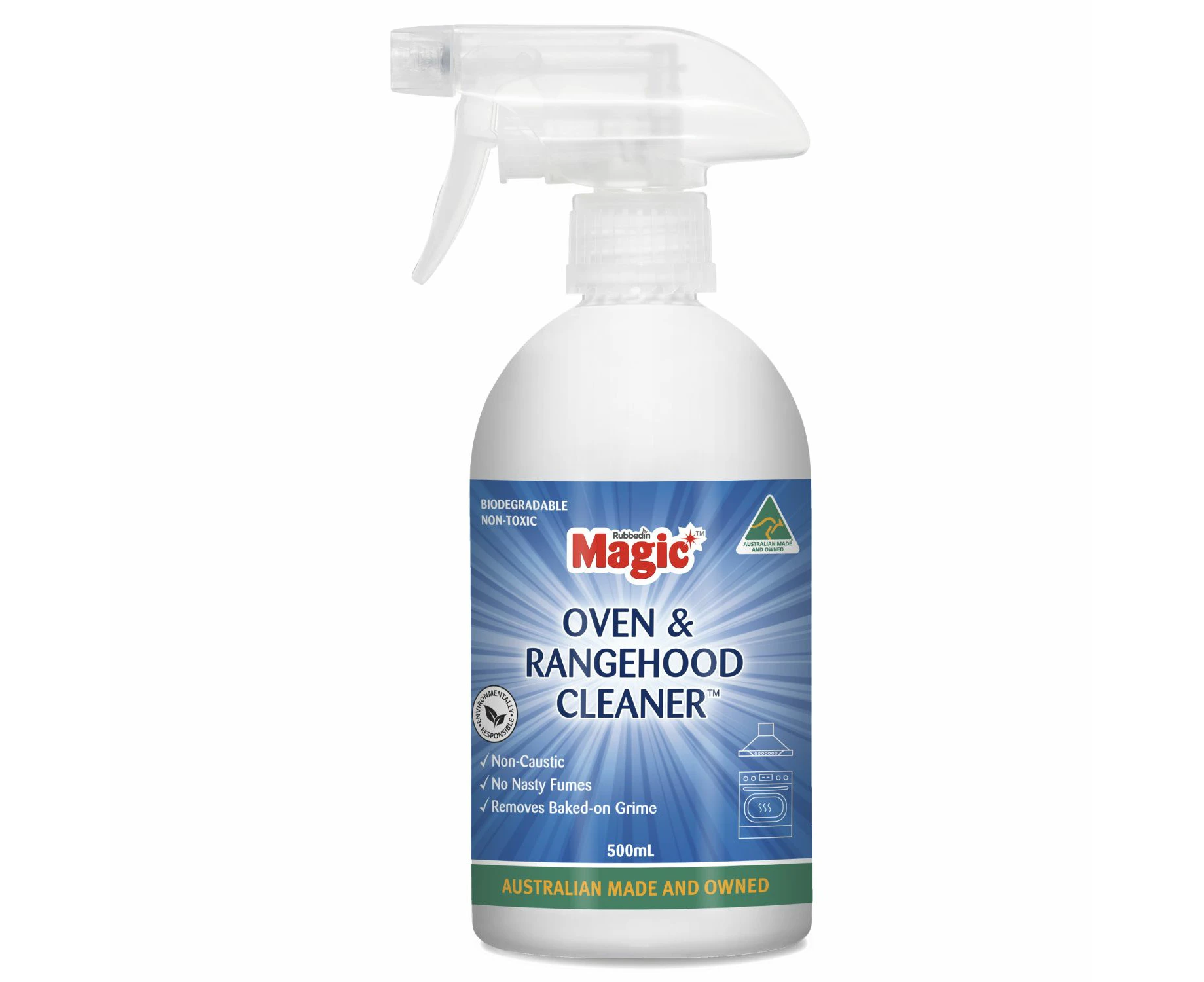 Magic Oven & Rangehood Cleaner Non Caustic, Food Safe Oven, Grill & Rangehood Cleaner 500mL