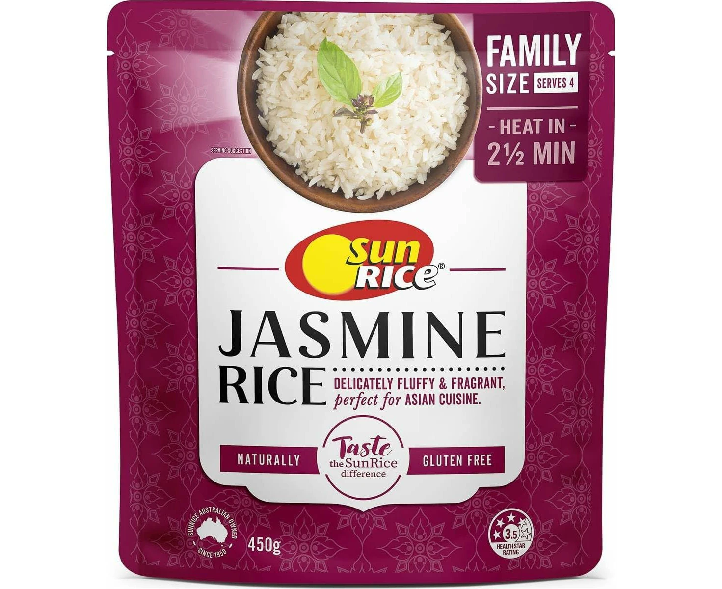 Sunrice Microwave Jasmine Rice 450 g