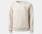 Calvin Klein Jeans Youth Monogram Crewneck Sweatshirt - Vanilla Heather