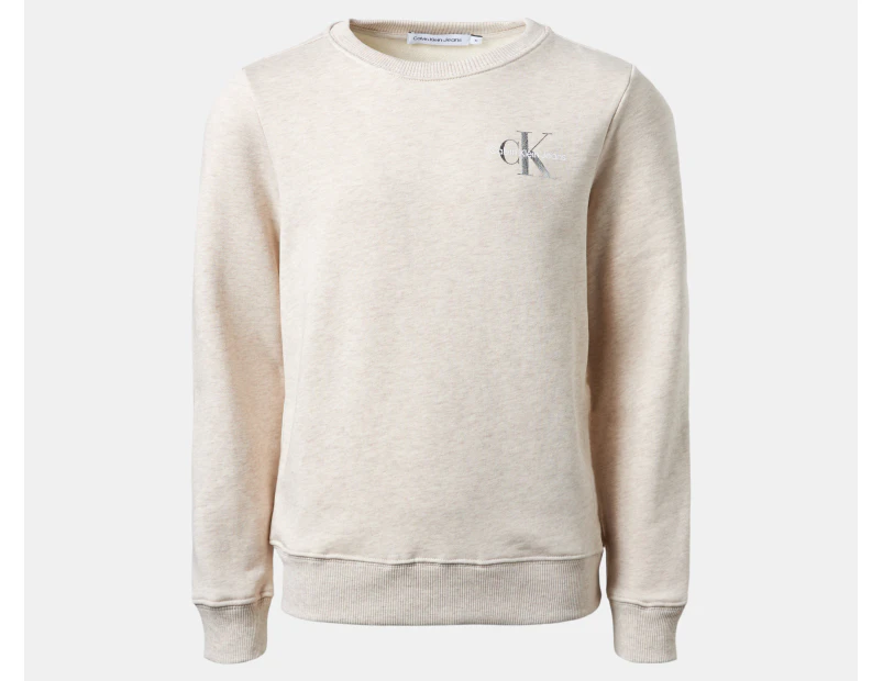 Calvin Klein Jeans Youth Monogram Crewneck Sweatshirt - Vanilla Heather