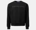 Calvin Klein Jeans Youth Boys' Raised Logo Fleece Crewneck - Black