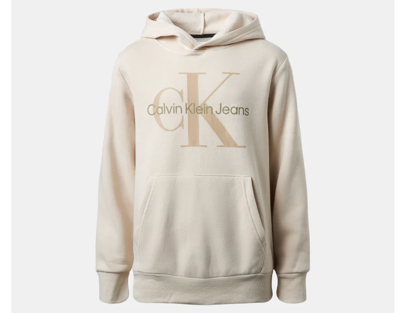 Calvin Klein Youth Boys' Monologo Pullover Hoodie - Oatmeal