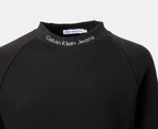 Calvin Klein Jeans Youth Boys' Intarsia Fleece Crewneck - Black