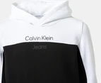 Calvin Klein Jeans Youth Boys' Terry Colourblock Hoodie - Black/White