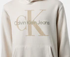 Calvin Klein Youth Boys' Monologo Pullover Hoodie - Oatmeal