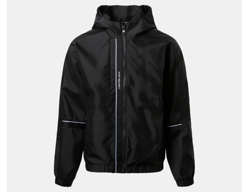 Calvin Klein Jeans Youth Boys' Nylon Tape Windbreaker - Black