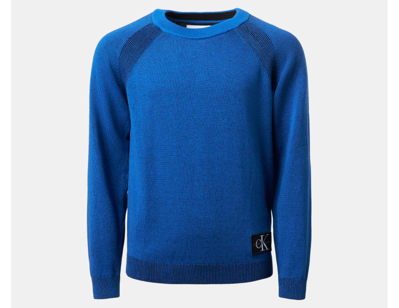 Calvin Klein Jeans Youth Boys' Two Toned Badge Sweater - Kettle Blue