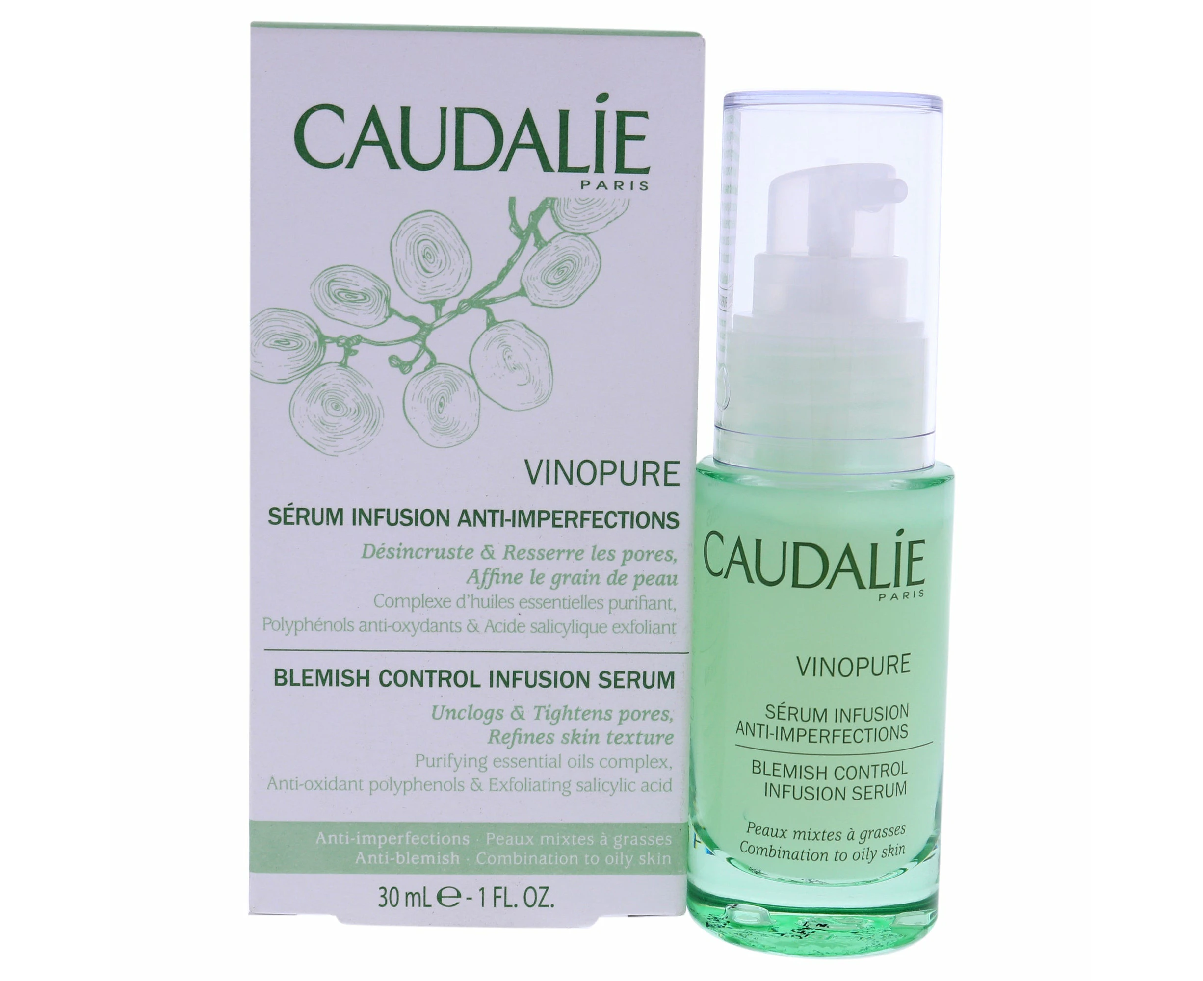 Vinopure Blemish Control Salicylic Serum Serum by Caudalie for Unisex - 1 oz Serum