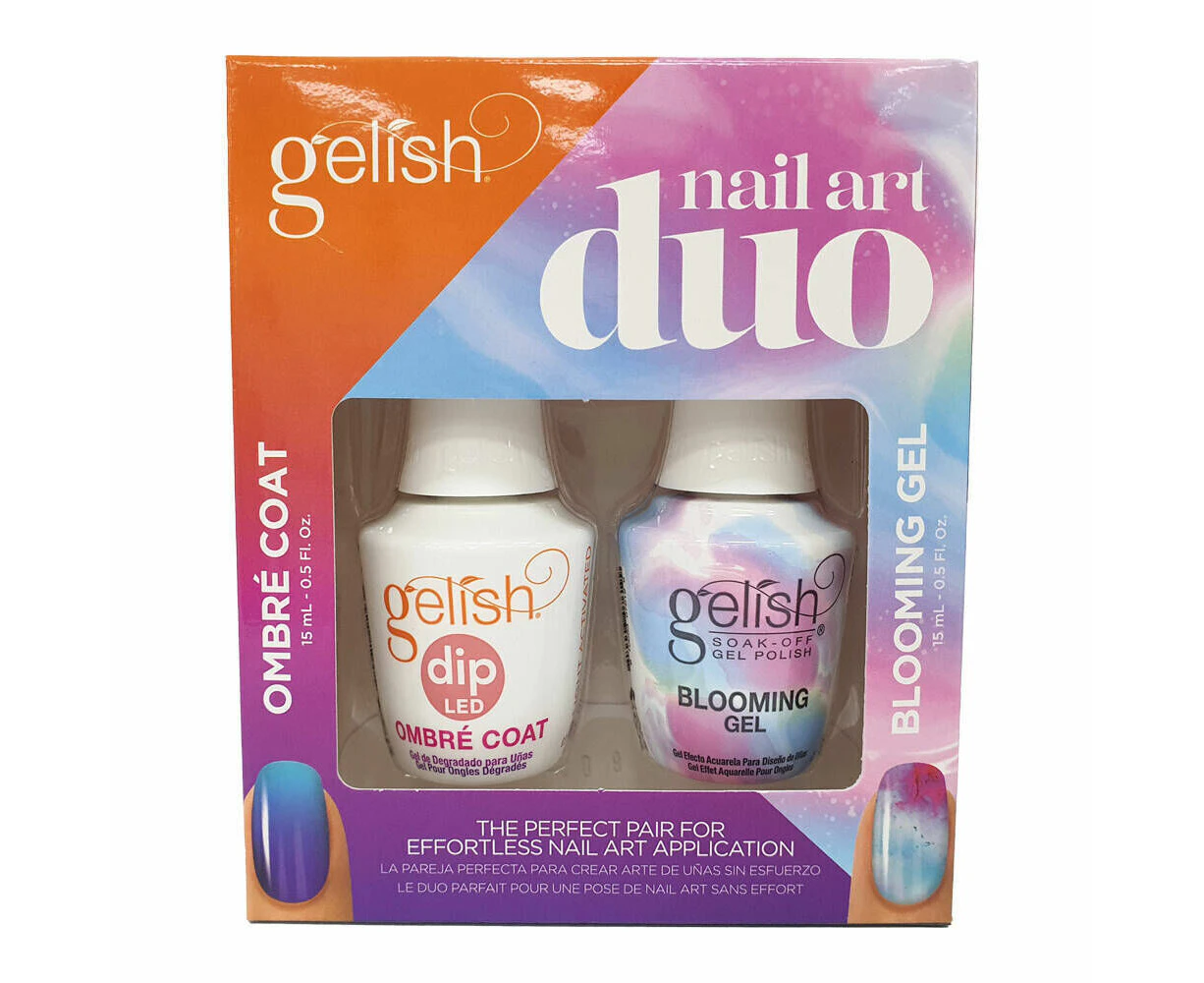 Gelish Nail Art UV LED Gel Polish Duo Ombre Coat & Blooming Gel Kit 15ml